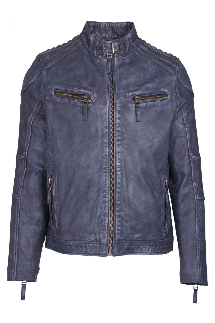 Stylish Blue Leather Jacket