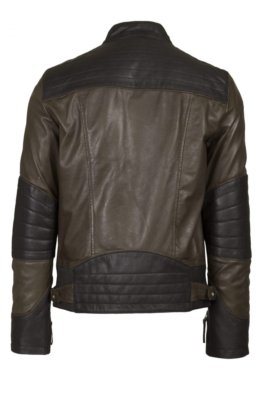 Two-Tone Leather Biker Jacket