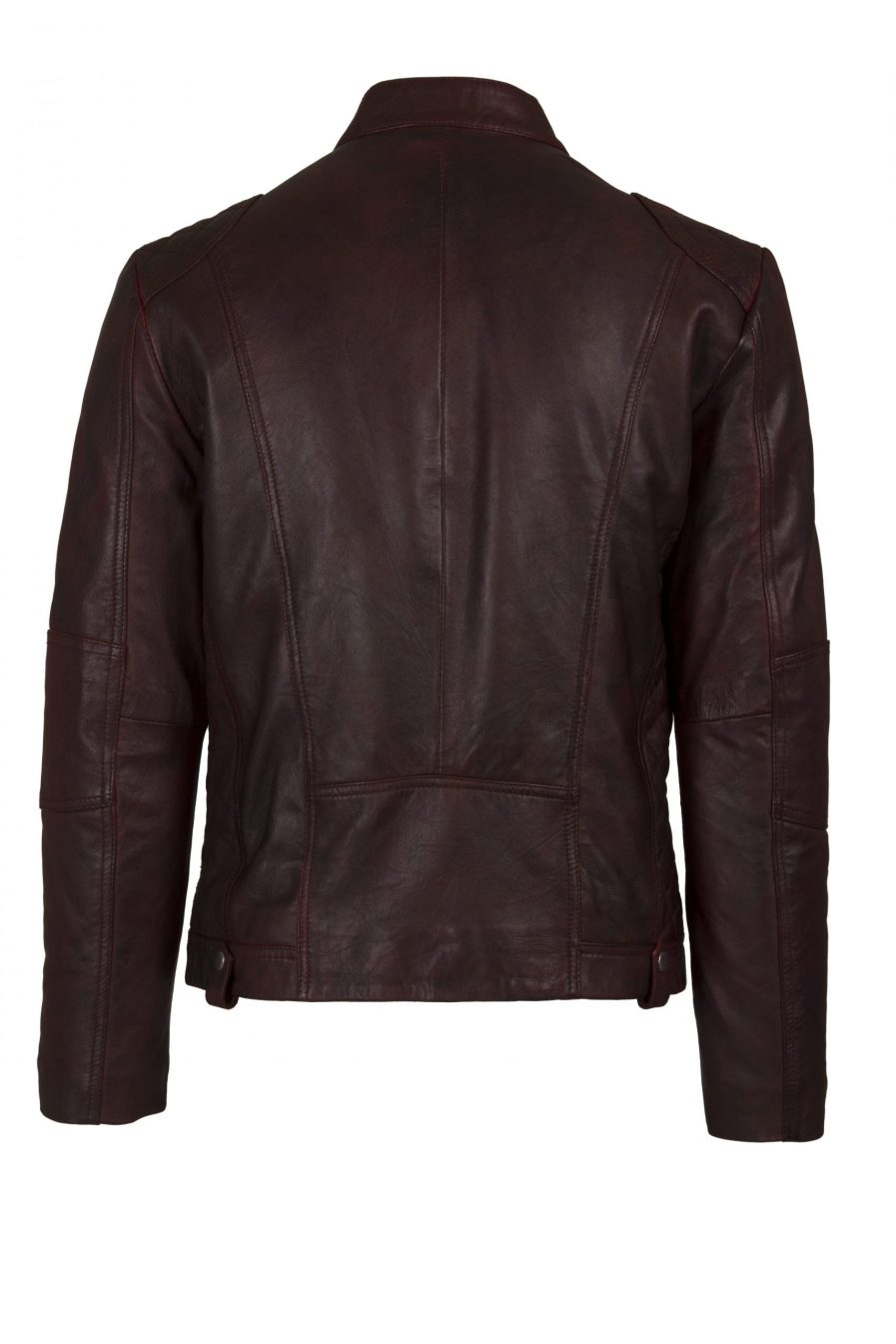 Distressed Burgundy Leather Jacket