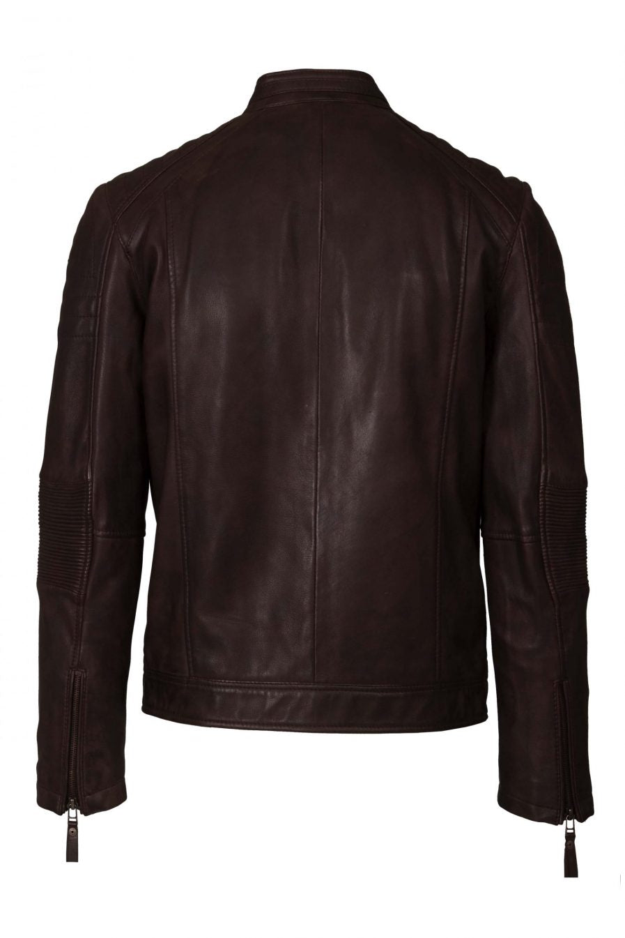 Men's Dark Brown Leather Jacket - Biker Style