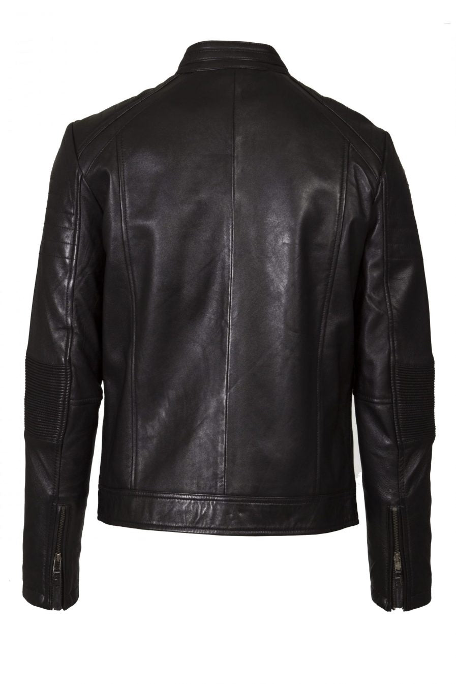 Men's Black Leather Jacket - Classic Biker Style