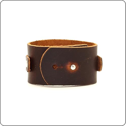 Circle Pattern Wristband Wide Leather Cuff Bracelet