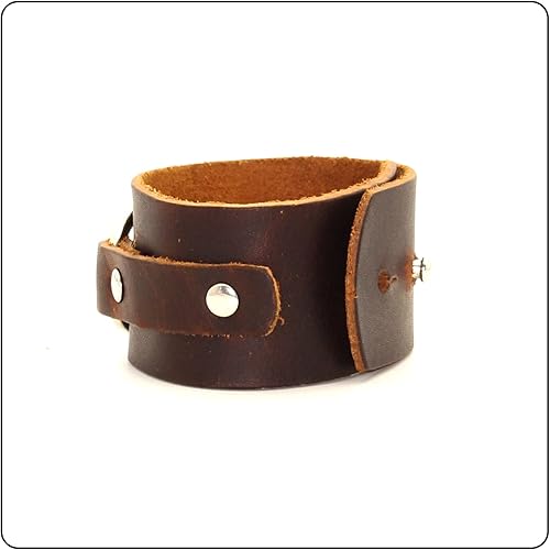 Circle Pattern Wristband Wide Leather Cuff Bracelet